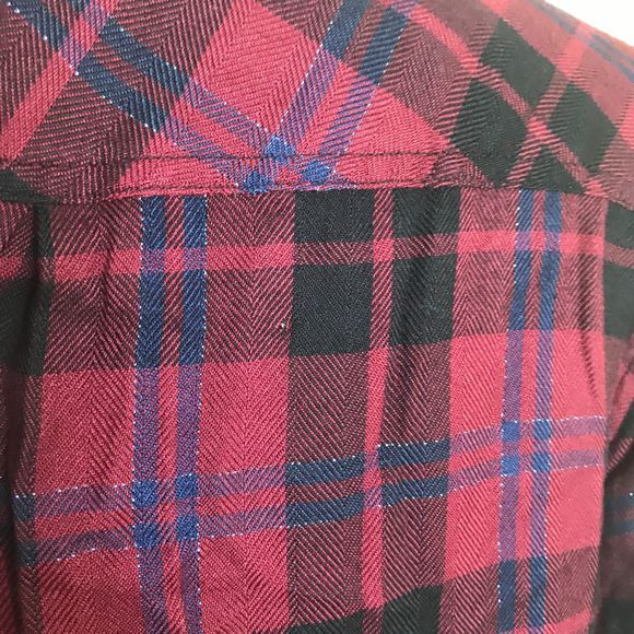 COPY - Rails Hunter Red Button Down Glittery Plaid Shirt - Picture 10 of 12